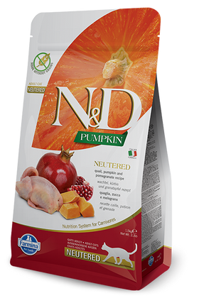 Farmina - N&D Pumpkin - Neutered Quail and Pomegranate Recipe (Dry Cat Food)