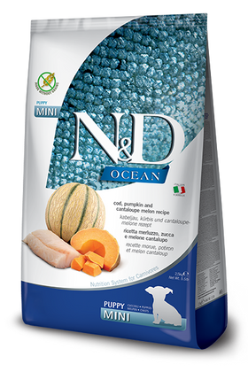 Farmina - N&D Ocean - Cod, Pumpkin and Cantaloupe Melon Mini (For Puupies)