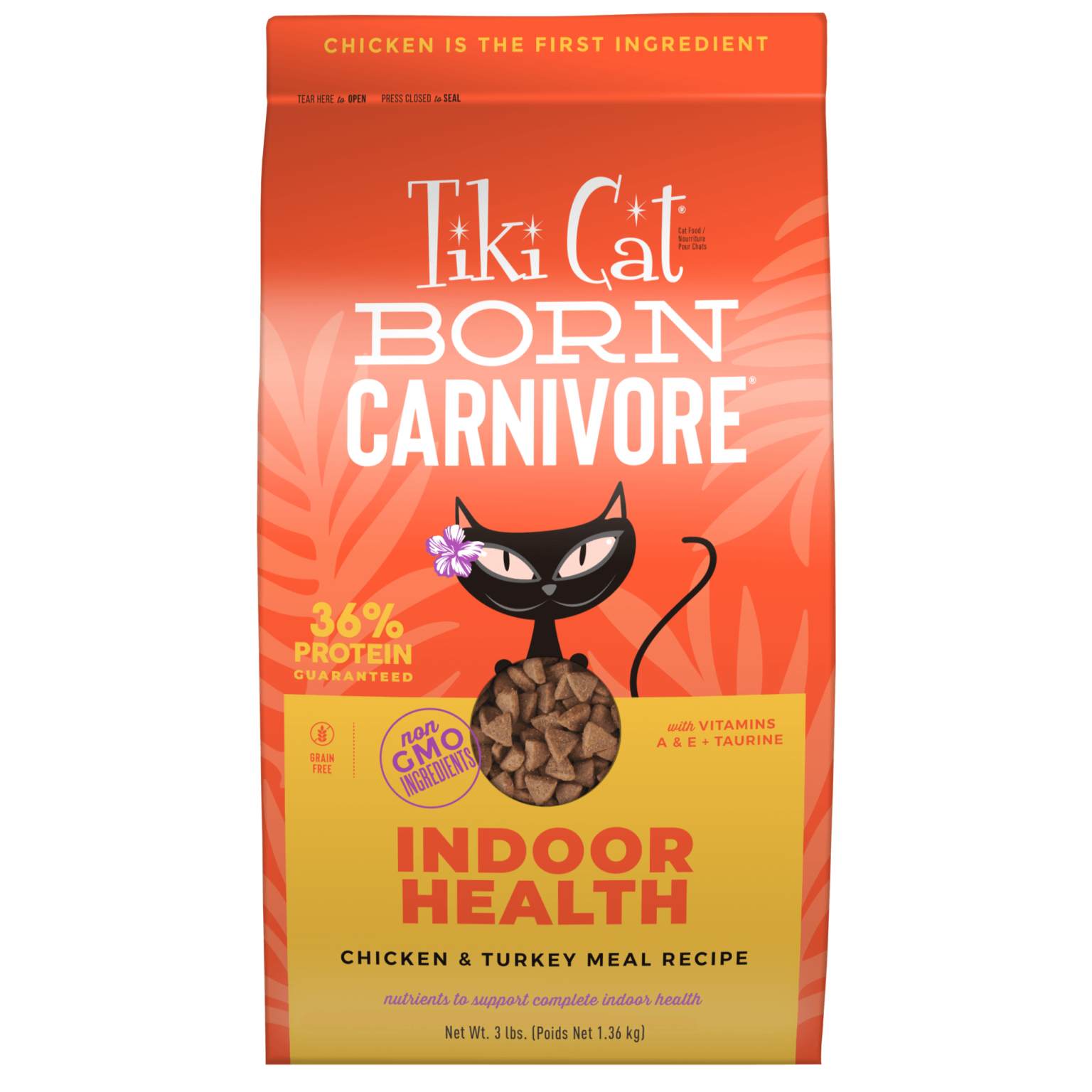 Tiki Cat - Born Carnivore - Indoor Health: Chicken & Turkey Meal Recipe (For Cats)