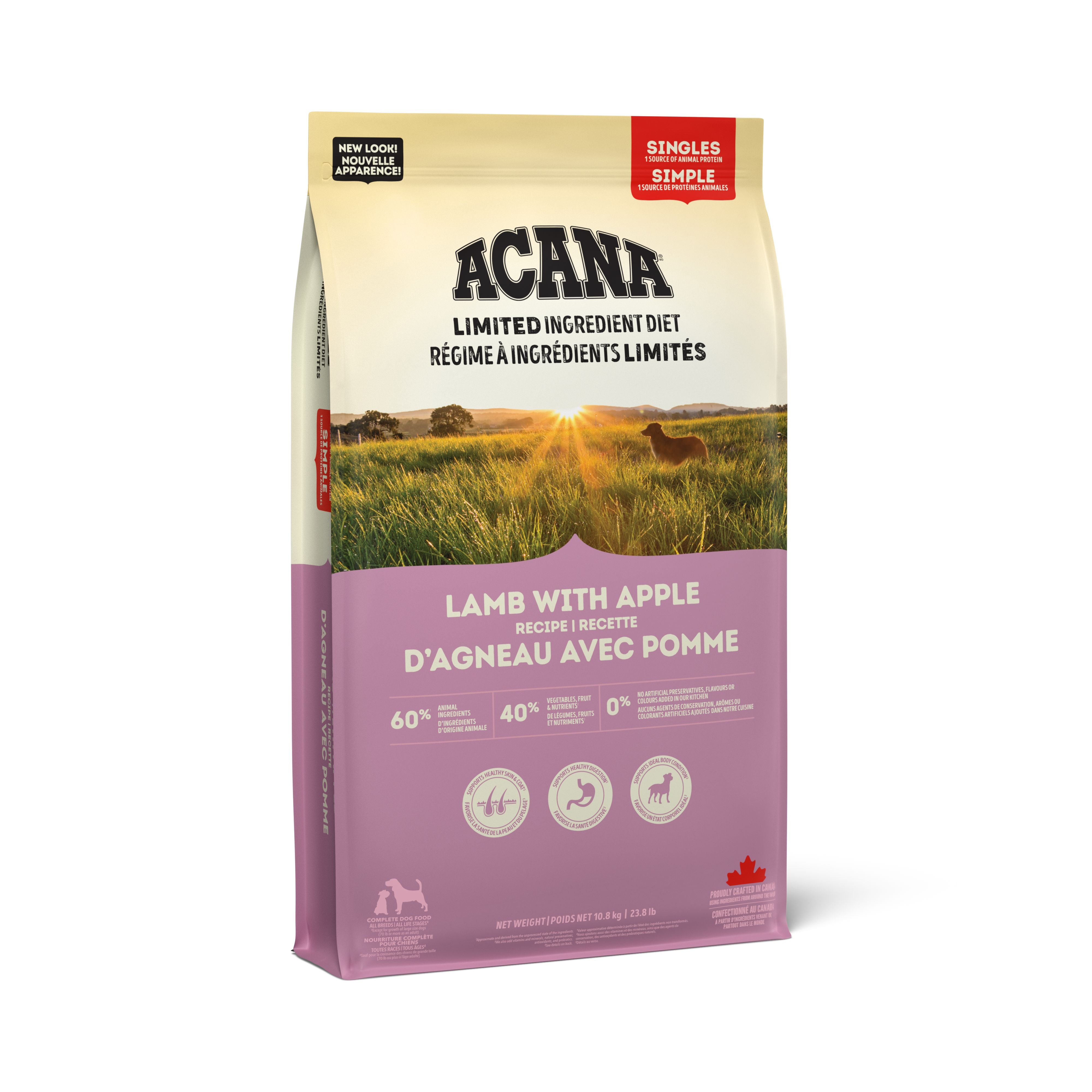 Acana Singles Lamb with Apple Limited Ingredient Recipe Dry Dog Food