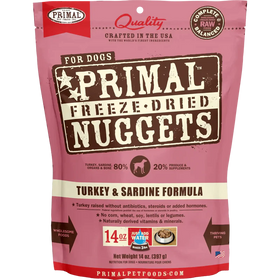 Primal - Nuggets - Freeze Dried Nuggets - Turkey & Sardine Formula (Dog Food)