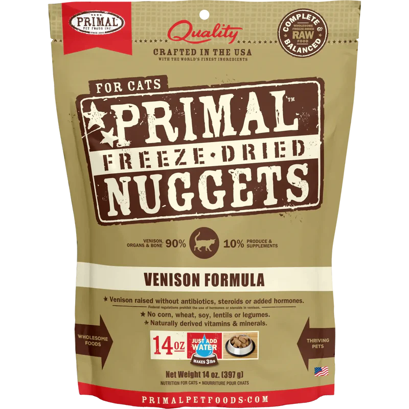 Primal - Nuggets - Freeze Dried Nuggets - Venison Formula (Cat Food)