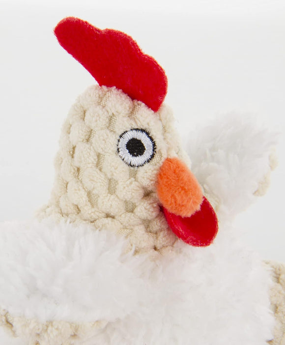 GoDog - Just for Me Roosters Fat White (Dog Toy)