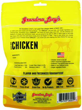 Grandma Lucy's Freeze-Dried Singles Chicken Dog & Cat Treats