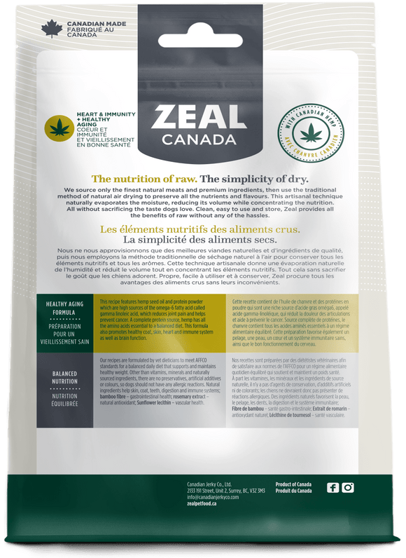 Zeal Canada -  Gently Air-Dried Beef with Hemp (For Dogs)