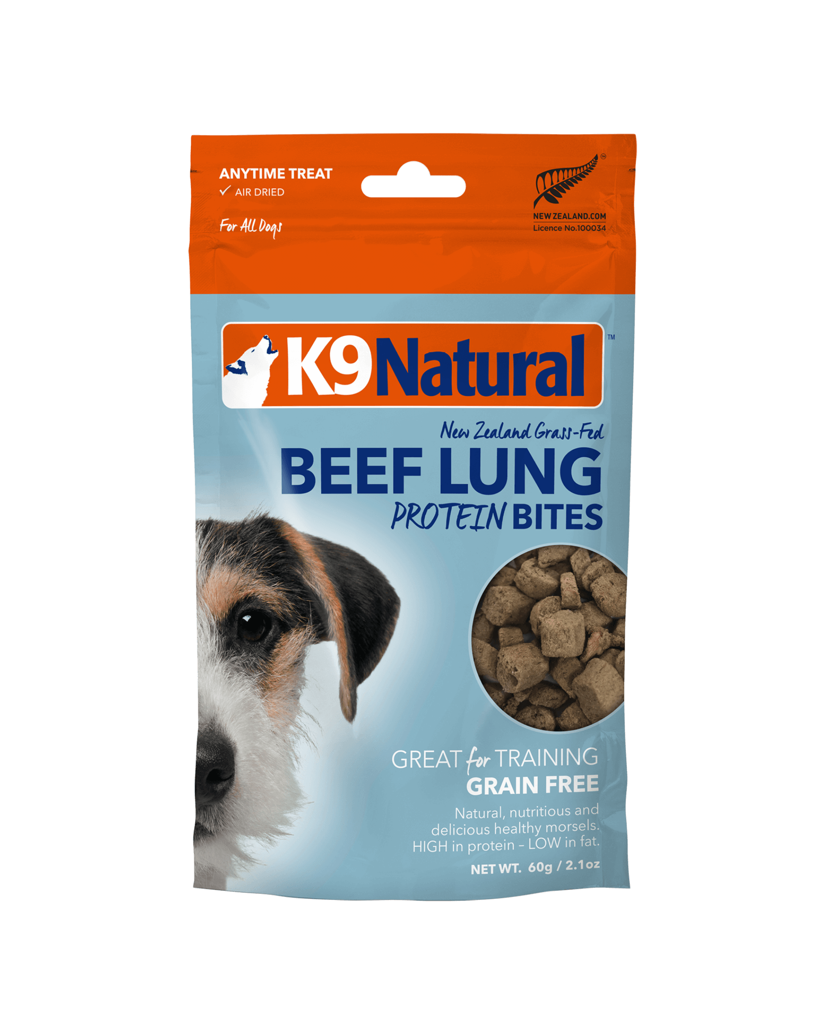 K9 NATURAL BEEF LUNG PROTEIN BITES 60G