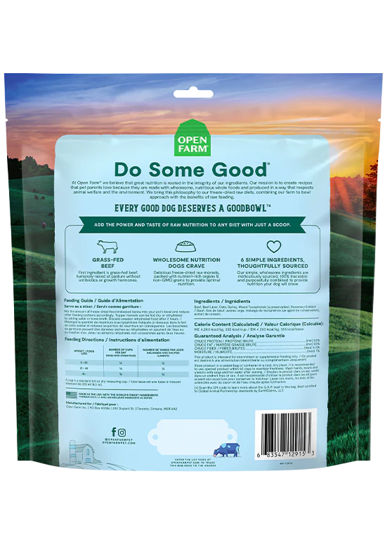 Open Farm - GoodBowl - Grass-Fed Beef Recipe Freeze Dried Raw Topper (For Dogs)