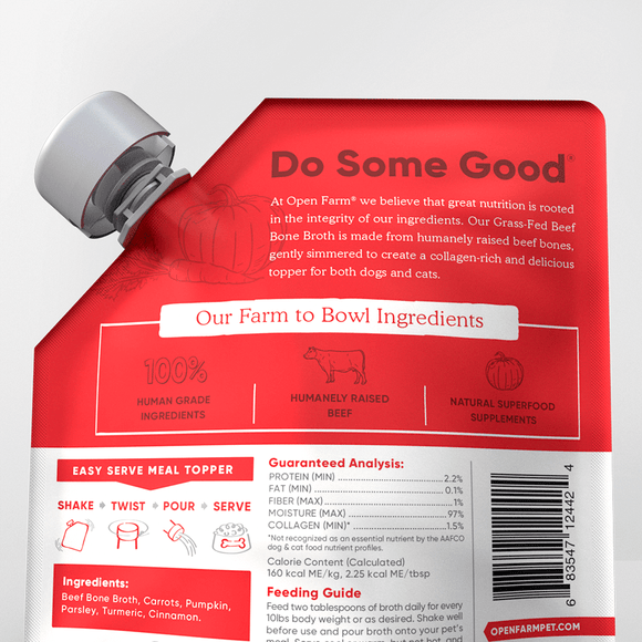 Open Farm - Grass Fed Beef Bone Broth - Pet Food Stores Near Me Toronto