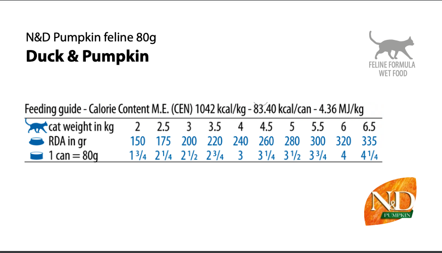 Farmina - N&D Pumpkin - Duck and Pumpkin Recipe (Wet Cat Food)