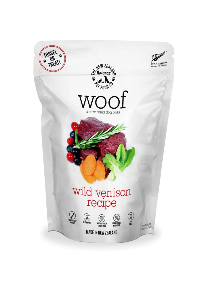 The NZ Natural Pet Food Co. | Woof | Freeze-Dried Wild Venison | Dog Treat