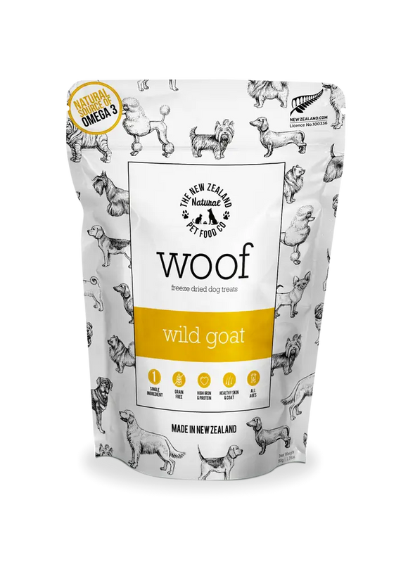 The NZ Natural Pet Food Co. | Woof | Freeze Dried Wild Goat | Dog Treats