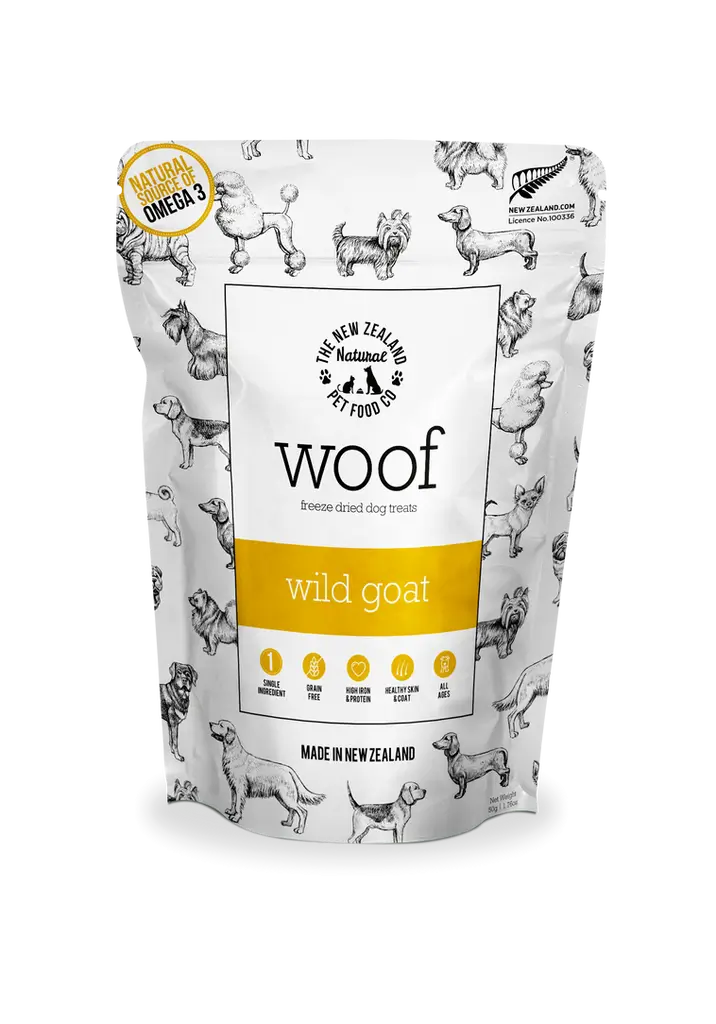 The NZ Natural Pet Food Co. | Woof | Freeze Dried Wild Goat | Dog Treats