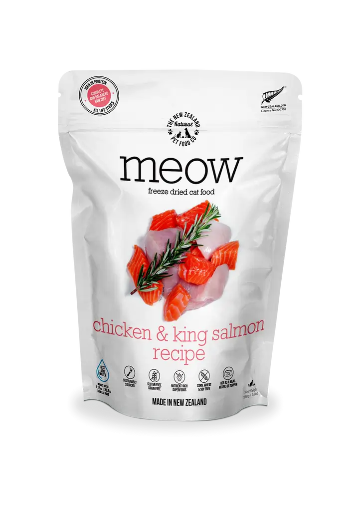 The NZ Natural Pet Food Co. | meow | Freeze Dried Chicken & King Salmon Recipe | Cat Food