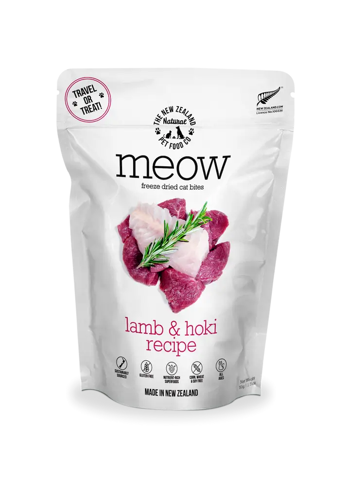The NZ Natural Pet Food Co. | meow | Freeze Dried Lamb & Hoki | Cat Treat