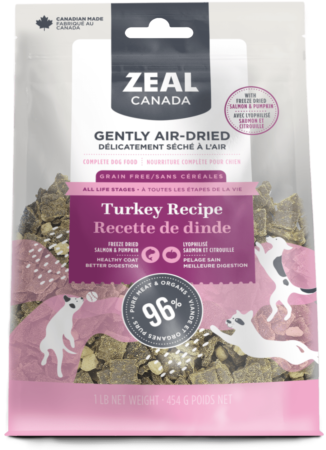 Zeal Canada - Gently Air-Dried Turkey with Freeze-Dried Salmon & Pumpkin for Dogs