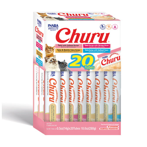 Inaba - Churu Purees - Seafood Varieties Box 20 Tubes (Treat for Cats)