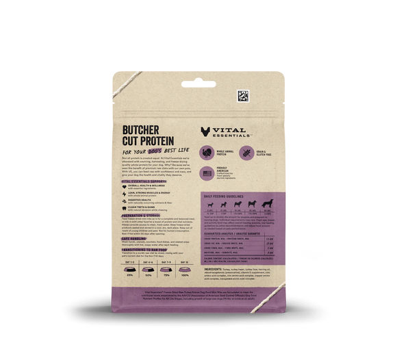 Vital Essentials (VE) - Mini Nibs - Freeze-Dried Turkey Entree (Dog Food)