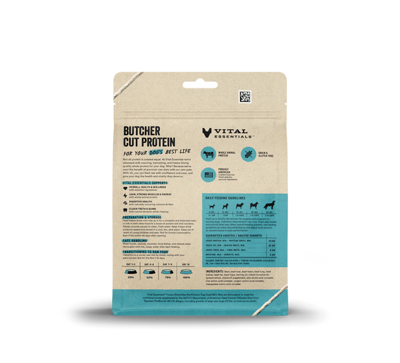 Vital Essentials (VE) - Beef Mini Nibs Freeze-Dried Grain Free (Dog Food)