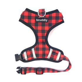 bcuddly | Control Dog Harness | Red Plaid Classic