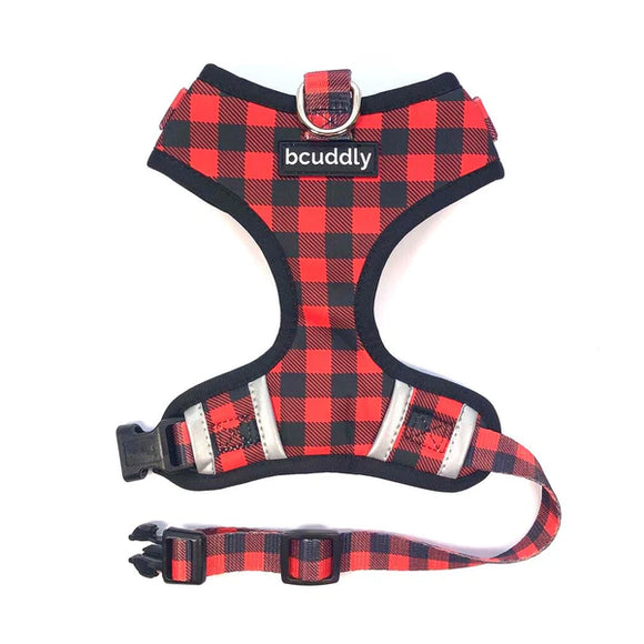 bcuddly | Control Dog Harness | Red Plaid Classic