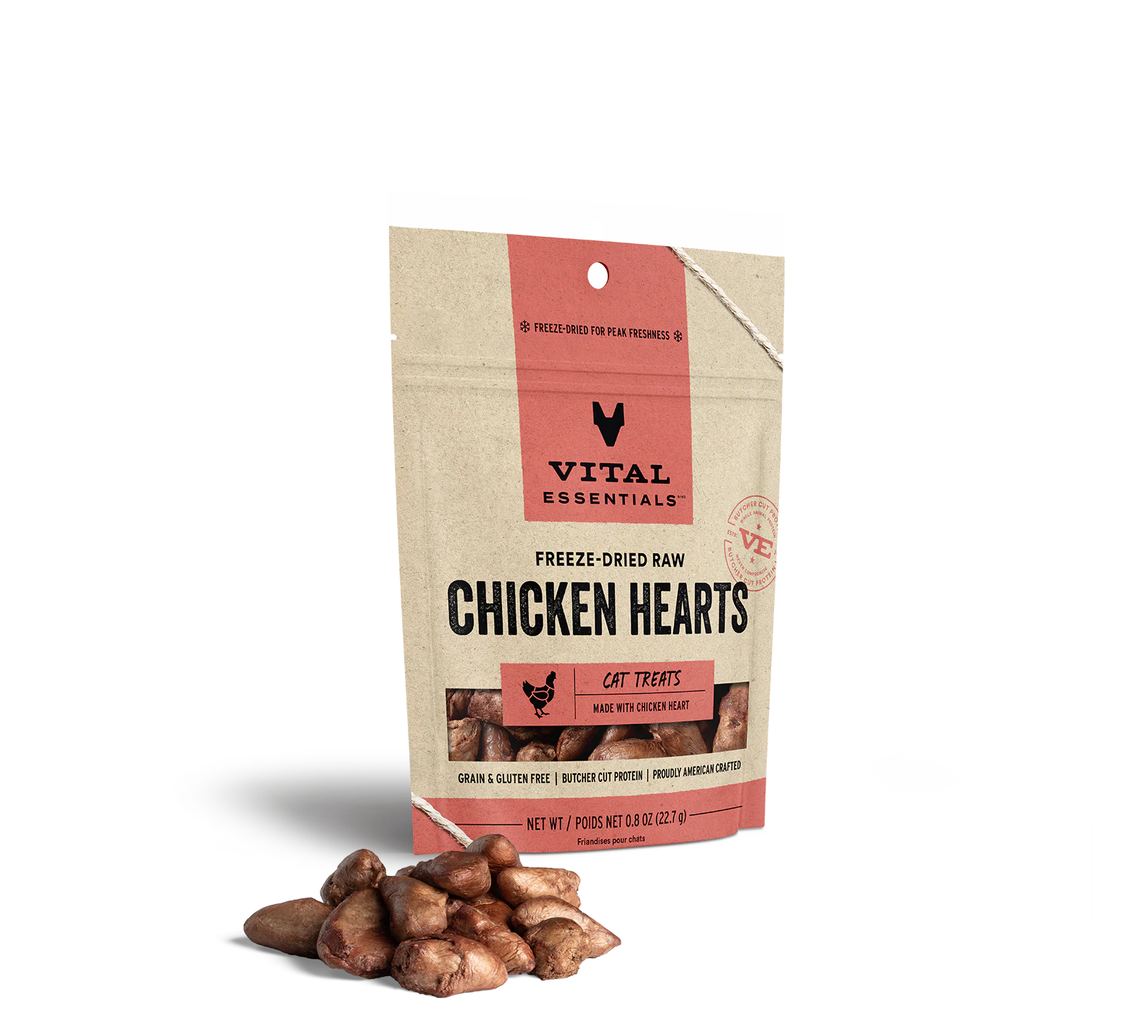 Vital Essentials (VE) - Freeze-Dried Chicken Hearts Treats (For Cats)