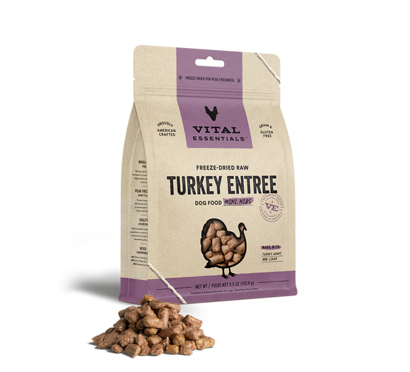 Vital Essentials (VE) - Mini Nibs - Freeze-Dried Turkey Entree (Dog Food)