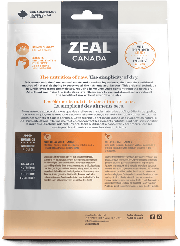 Zeal Canada - Gently Air-Dried Pork with Freeze-Dried Salmon & Pumpkin for Dogs
