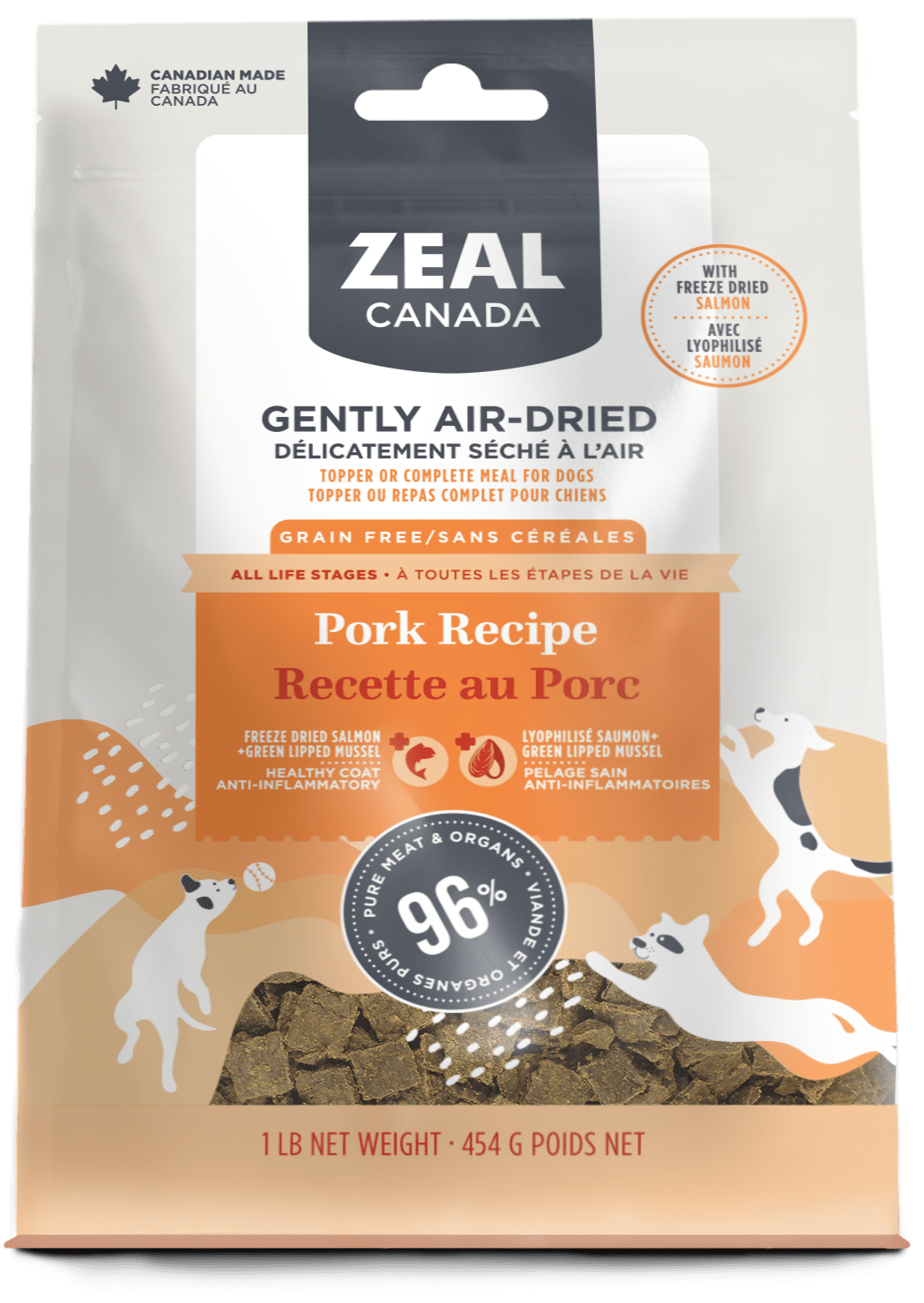 Zeal Canada - Gently Air-Dried Pork with Freeze-Dried Salmon & Pumpkin for Dogs