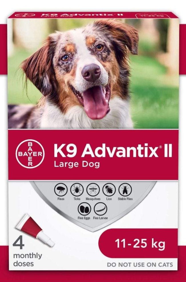 Bayer - K9 Advantix II - Topical Flea and Tick Treatment for Dogs (For Dogs 11kg - 25kg)-ARMOR THE POOCH