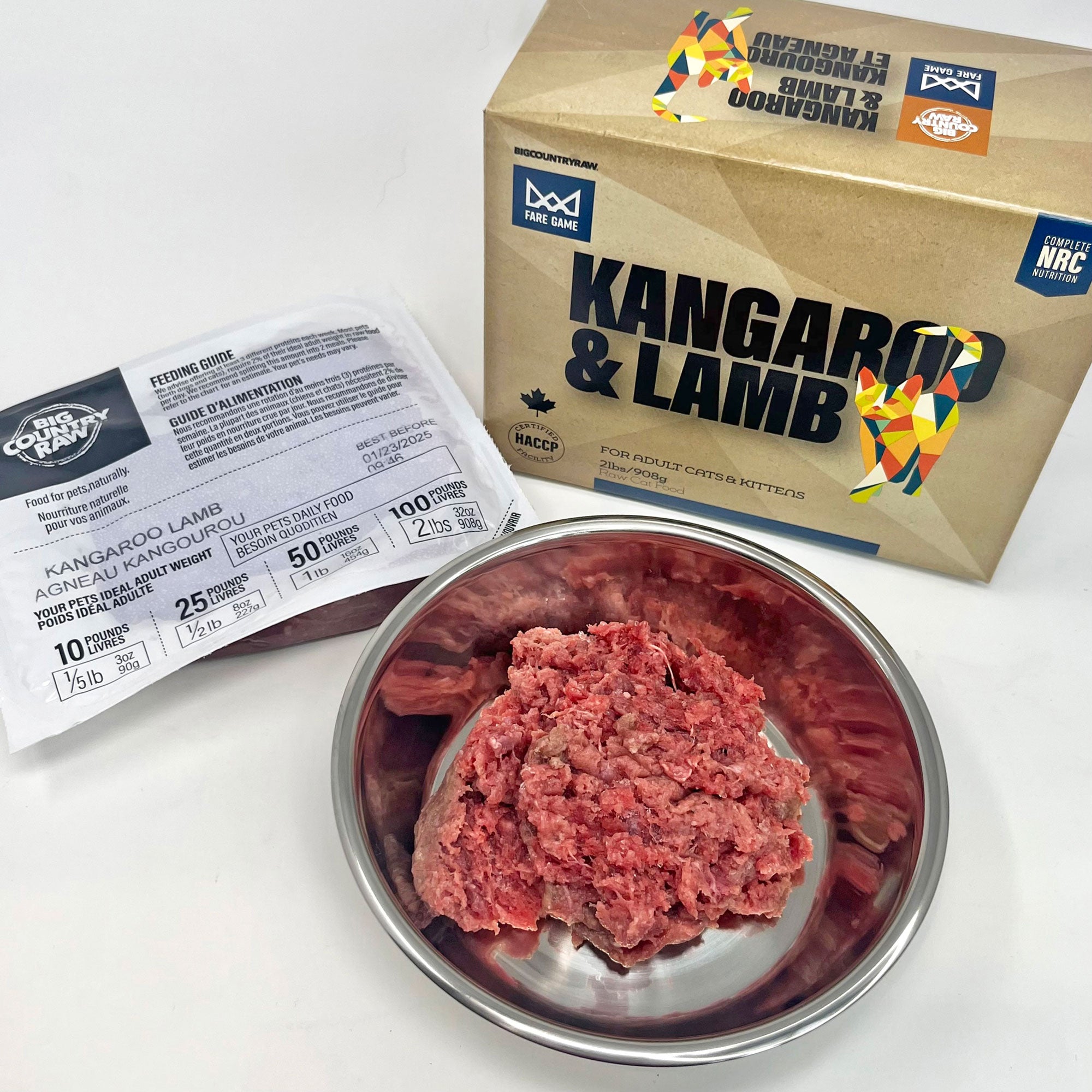 Big Country Raw | Fare Game | Kangaroo & Lamb (2lb) | Raw Cat Food Toronto
