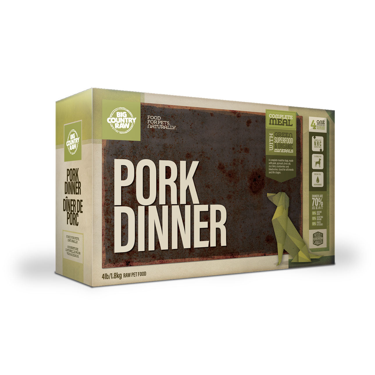 Big Country Raw - Pork Dinner Carton (4lb) | Raw Dog Food Toronto