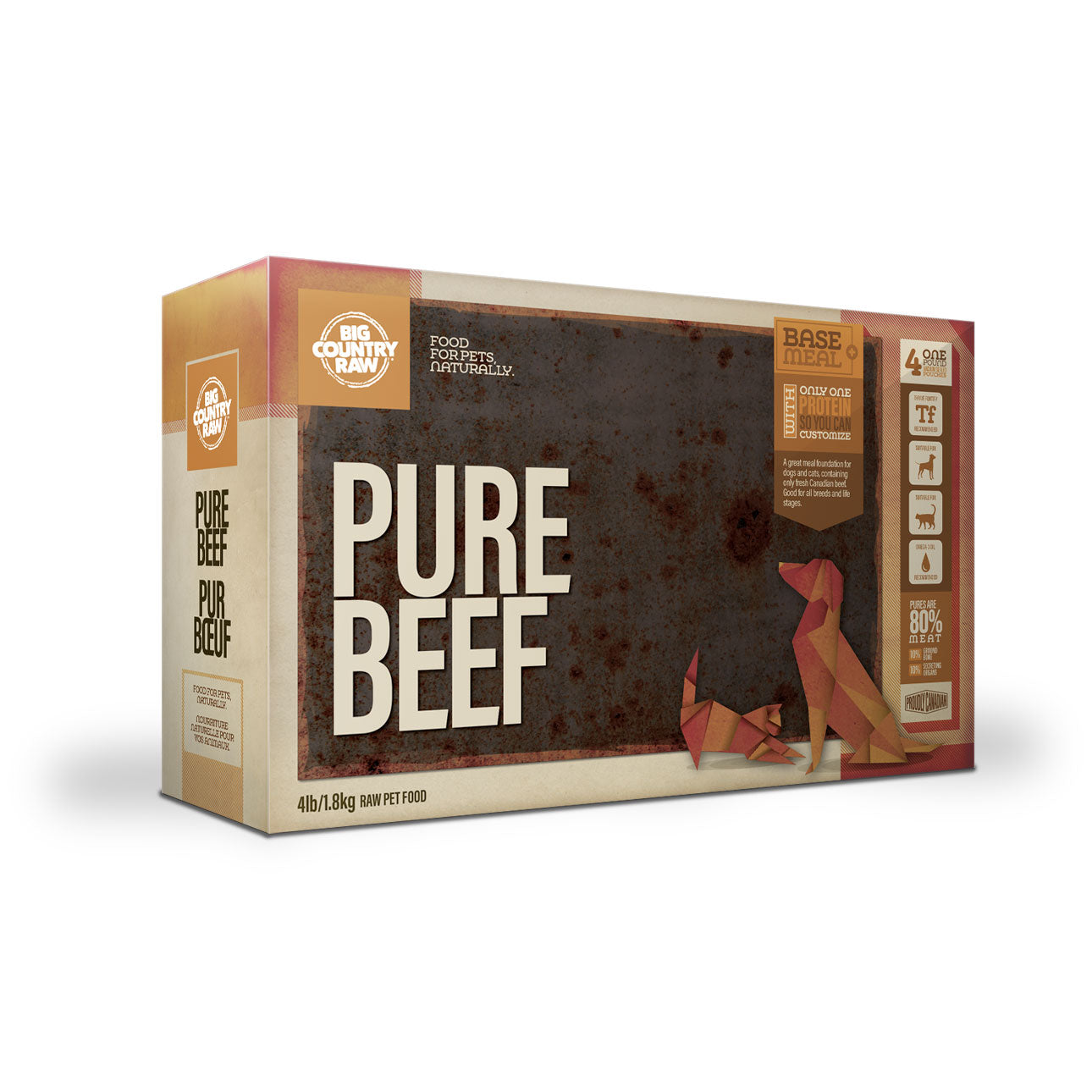 Big Country Raw - Pure Beef Carton (4lb) | Raw Cat Food Toronto