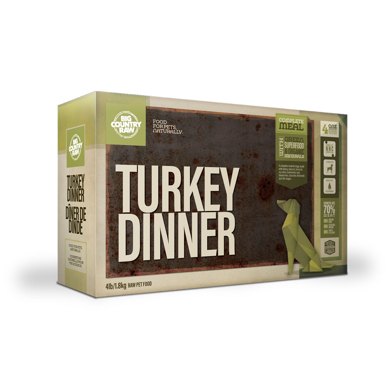 Big Country Raw-Turkey Dinner Carton (4lb)-Pet Food Toronto