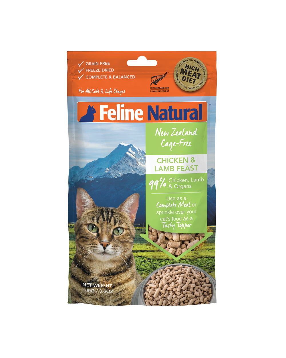 Feline Natural Chicken Lamb Freeze Dried Raw Cat Food