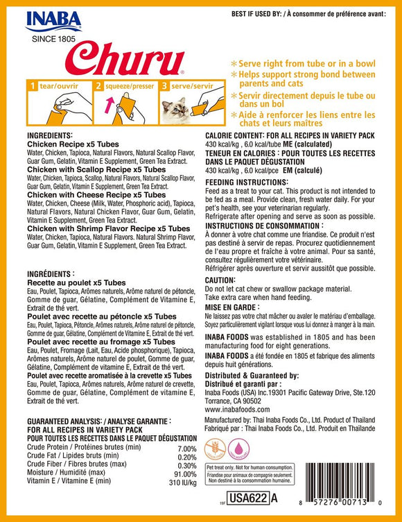 Inaba - Churu Purees - Chicken Varieties (Treat for Cats)