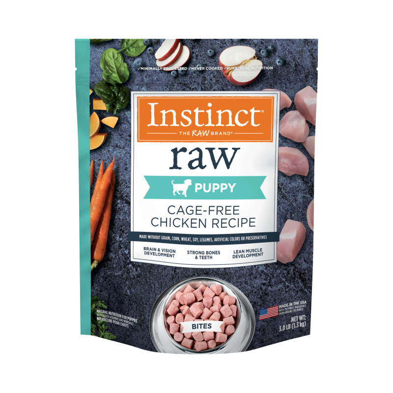 Frozen Raw Dog Food Cage Free Chicken Bites For Puppies 3 lb