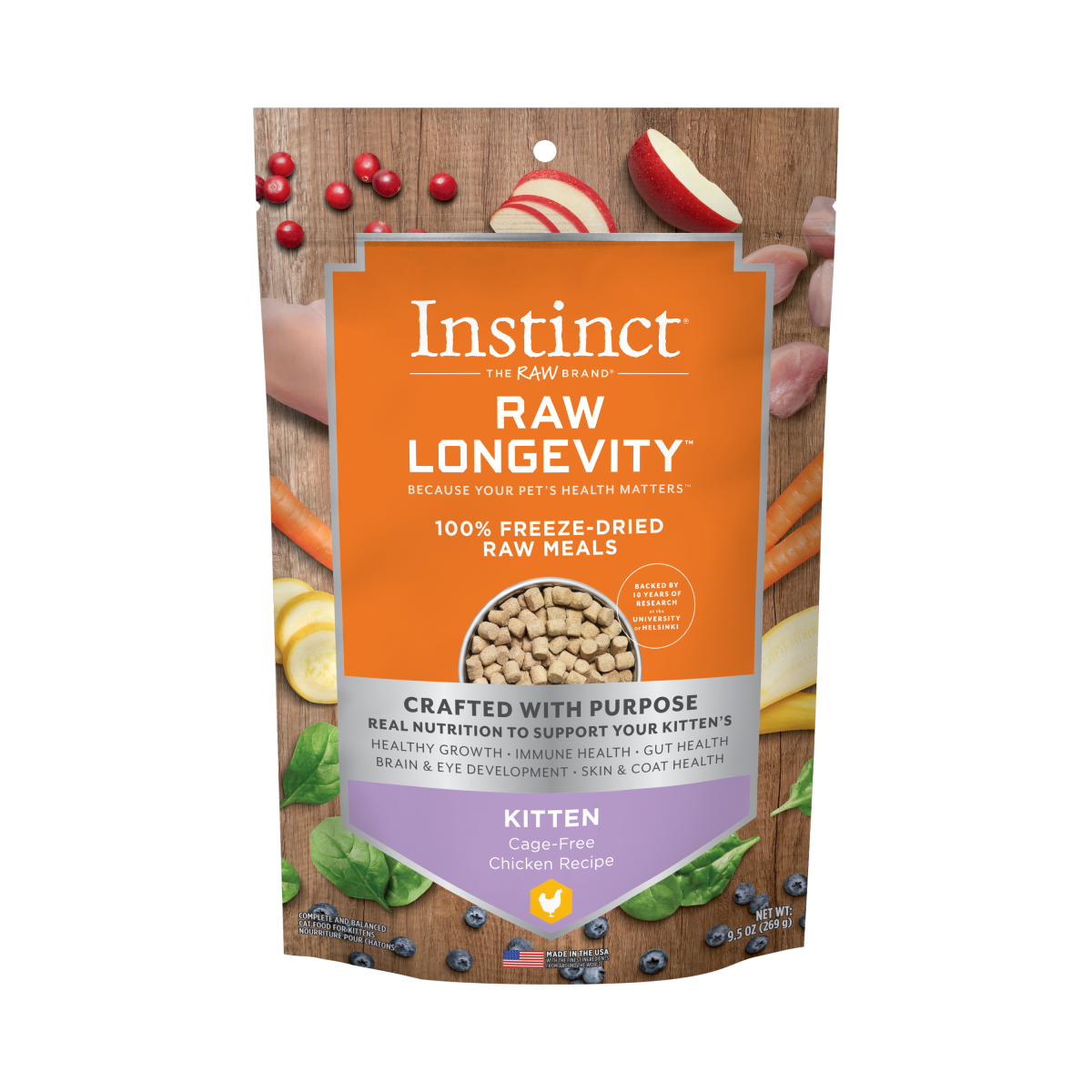 Instinct - Raw Longevity 100% Freeze-Dried Raw Meals Cage-Free Chicken Recipe (For Kittens)