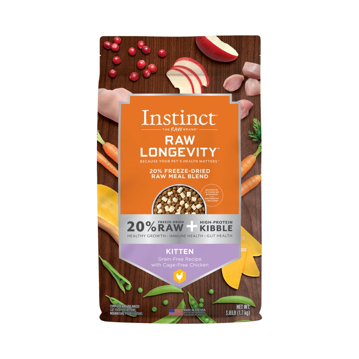 Instinct - Raw Longevity 20% Freeze-Dried Raw Meal Blend Cage-Free Chicken Recipe (For Kittens)