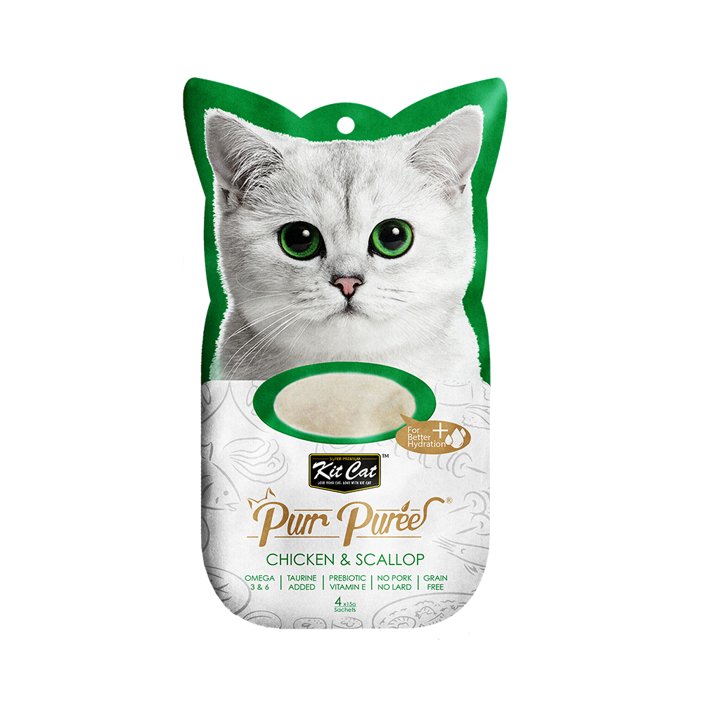 Kit Cat - Kit Cat Purr Puree - Chicken & Scallop (Cat Treat) | Wet Cat Treat