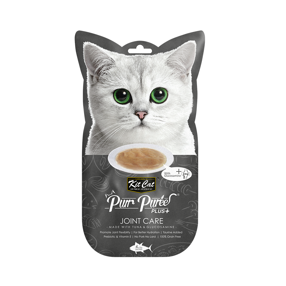 Kit Cat - Kit Cat Purr Puree Plus - Tuna & Glucosamine Joint Care (Cat Treat) | Wet Cat Treat