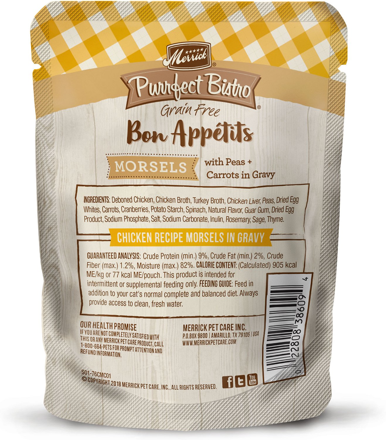 Merrick - Purrfect Bistro Bon Appétits Chicken Recipe Morsels in Gravy (Grain Free Adult Wet Cat Food)