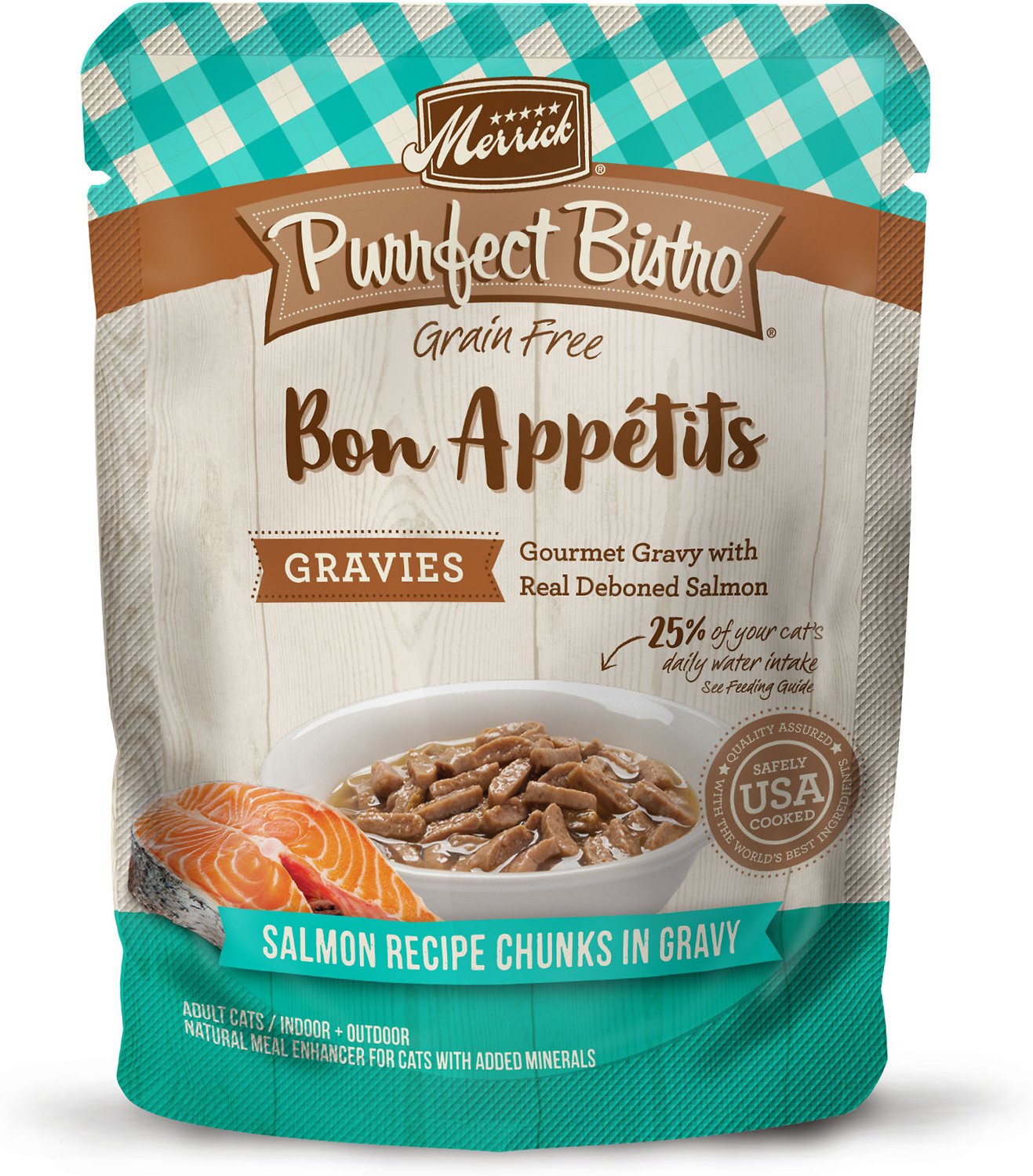 Merrick - Purrfect Bistro Bon Appétits Salmon Recipe Chunks in Gravy (Grain Free Adult Wet Cat Food)