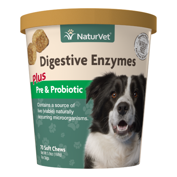 NaturVet Digestive Enzymes Soft Chew with Prebiotics