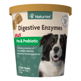 NaturVet - Digestive Enzymes Soft Chew with Prebiotics & Probiotics (For Dogs)