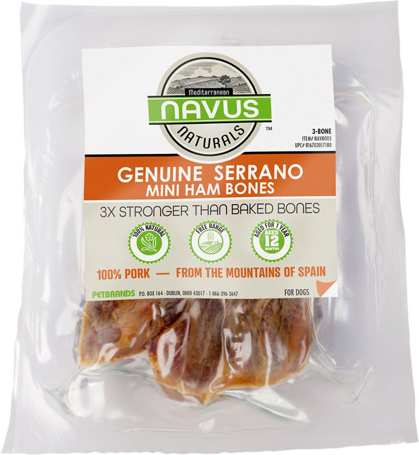 Navus Naturals - Genuine Serrano Mini Ham Bones (For Dogs)