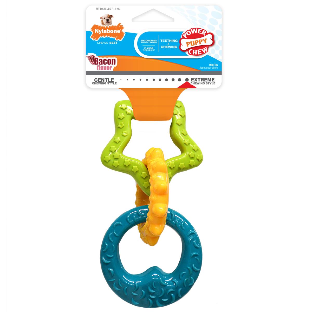 Nylabone Puppy Power Chew Puppy Teething Rings ARMOR THE POOCH