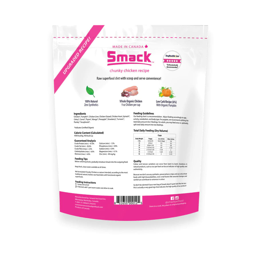 Smack -  Raw Dehydrated - Chunky Chicken (Dog Food) - Pet store near me