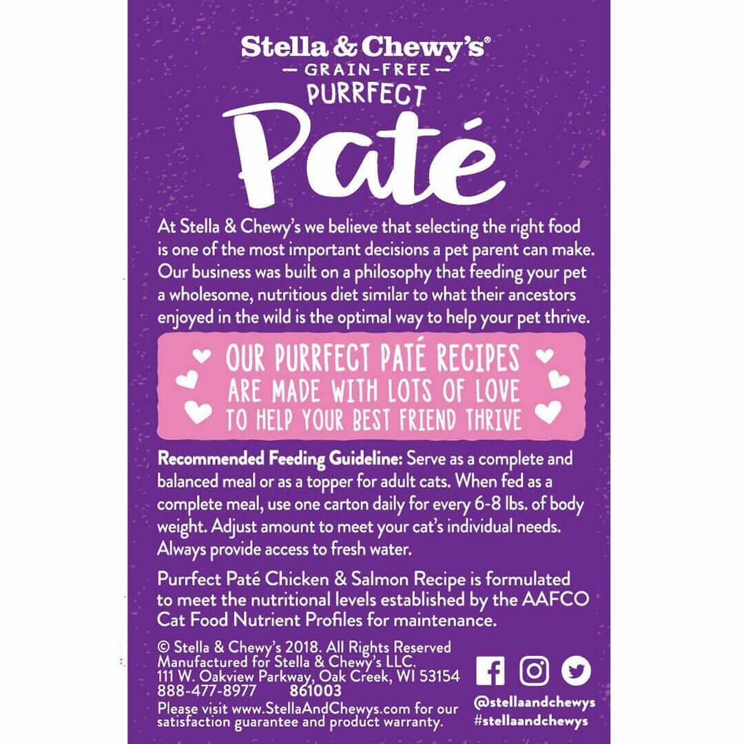 Stella & Chewy's - Purrfect Pate - Cage Free Chicken & Salmon Medley Pate (Wet Cat Food)