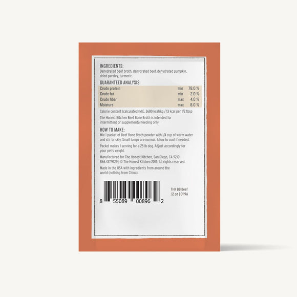 The Honest Kitchen - Instant Beef Bone Broth with Turmeric (Dog)