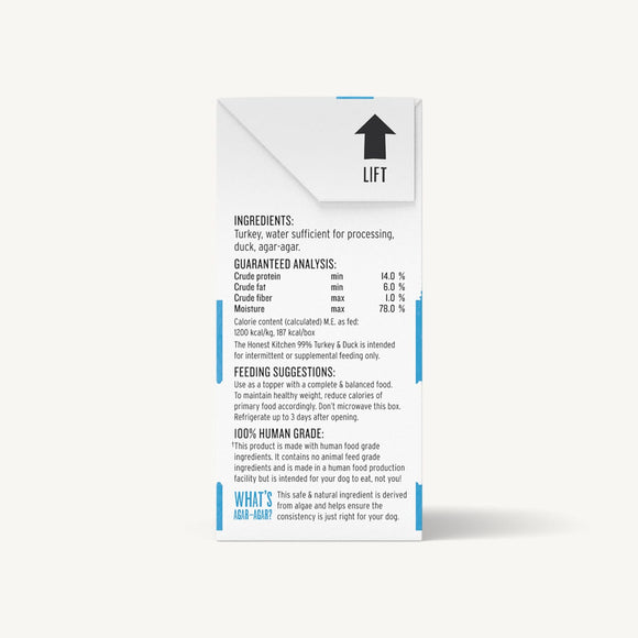 The Honest Kitchen - Meal Booster - 99% Turkey & Duck (Wet Dog Food)